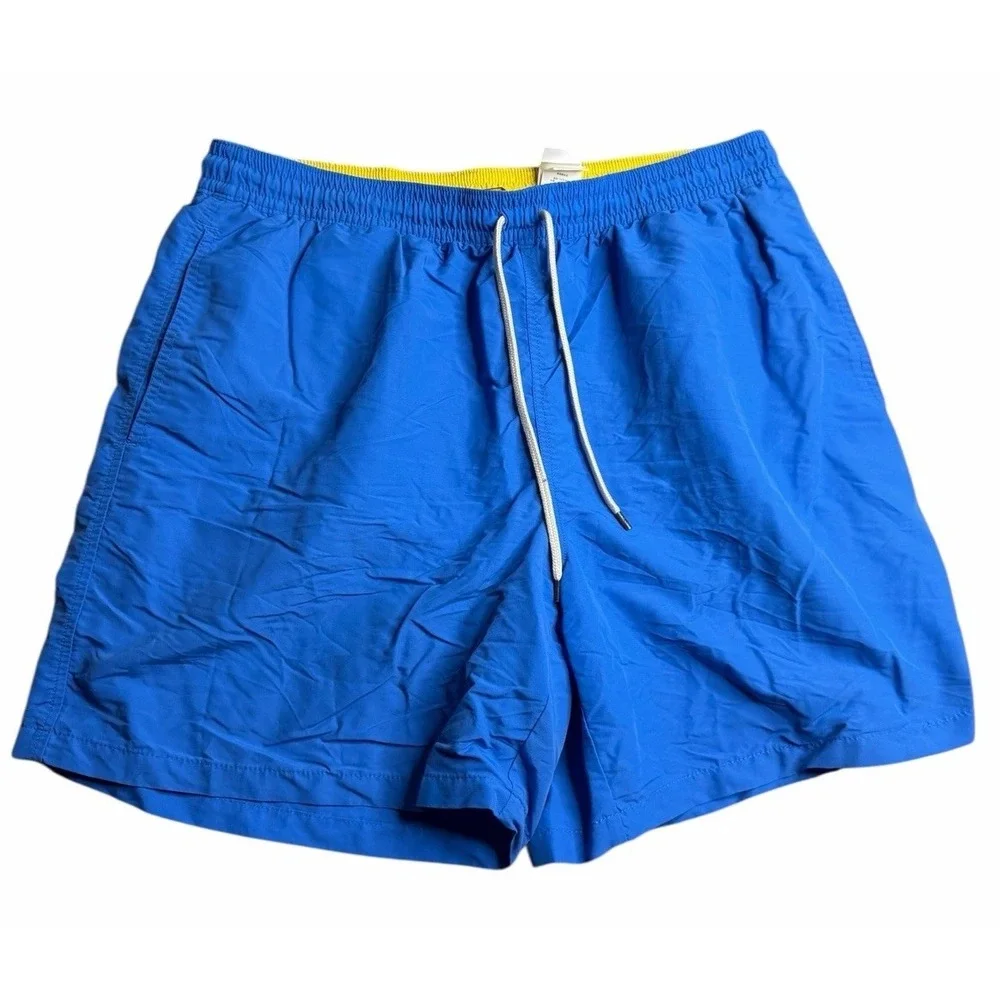 Polo Ralph Lauren Swim Trunks Men's Medium Blue Yellow Lined 7